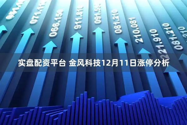 实盘配资平台 金风科技12月11日涨停分析